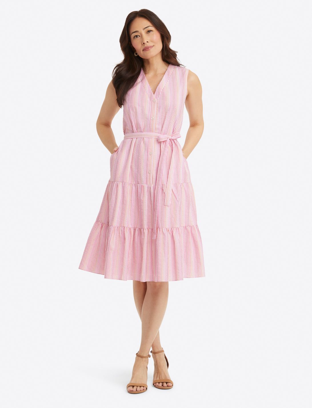 Loretta Shirtdress in Pink Seersucker sold by Draper James product image thumbnail 4