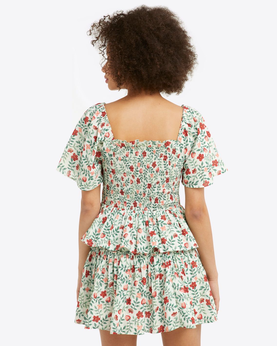 Pull on Mini Skirt in Strawberry Field sold by Draper James product image thumbnail 4