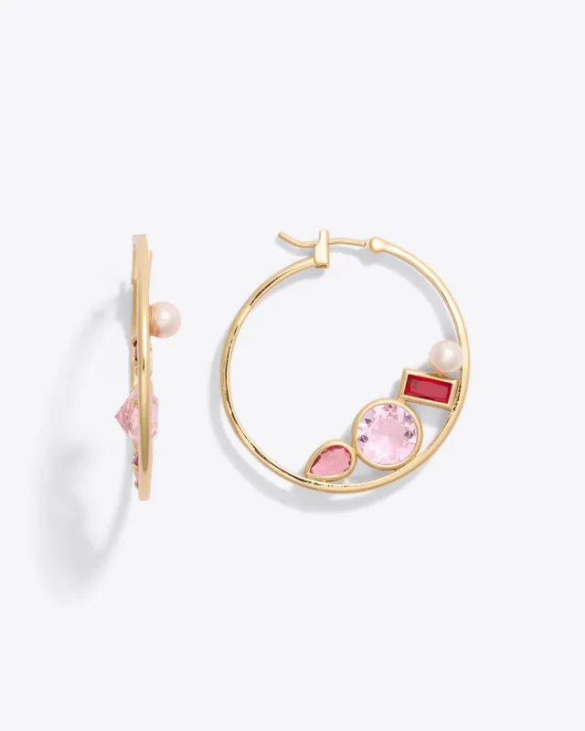 Multi Stone Hoop Earrings sold by Draper James