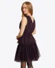 Mini Tiered Skirt in Plum Tulle sold by Draper James