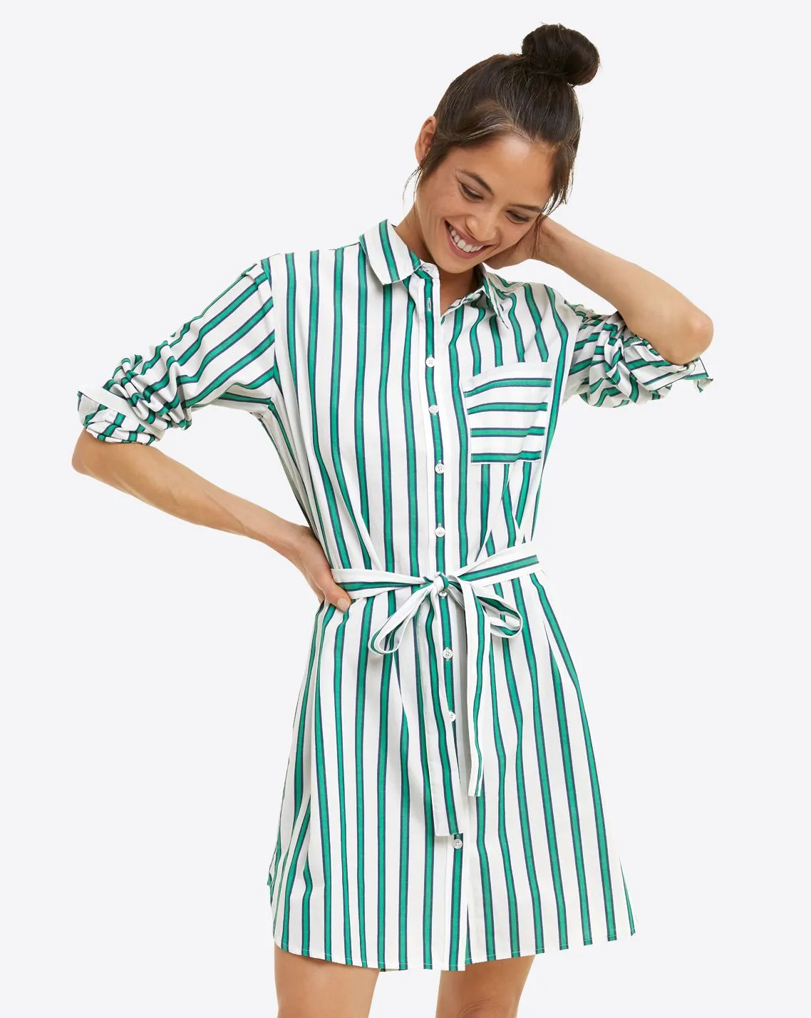 Carly Shirtdress in Bold Stripe sold by Draper James