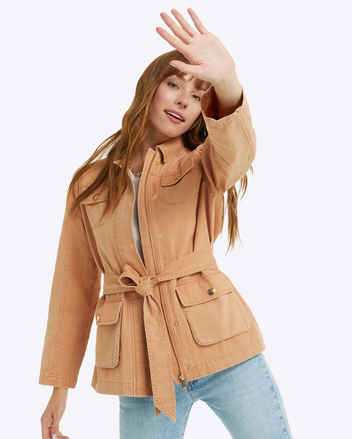 Field Jacket in Camel Twill sold by Draper James