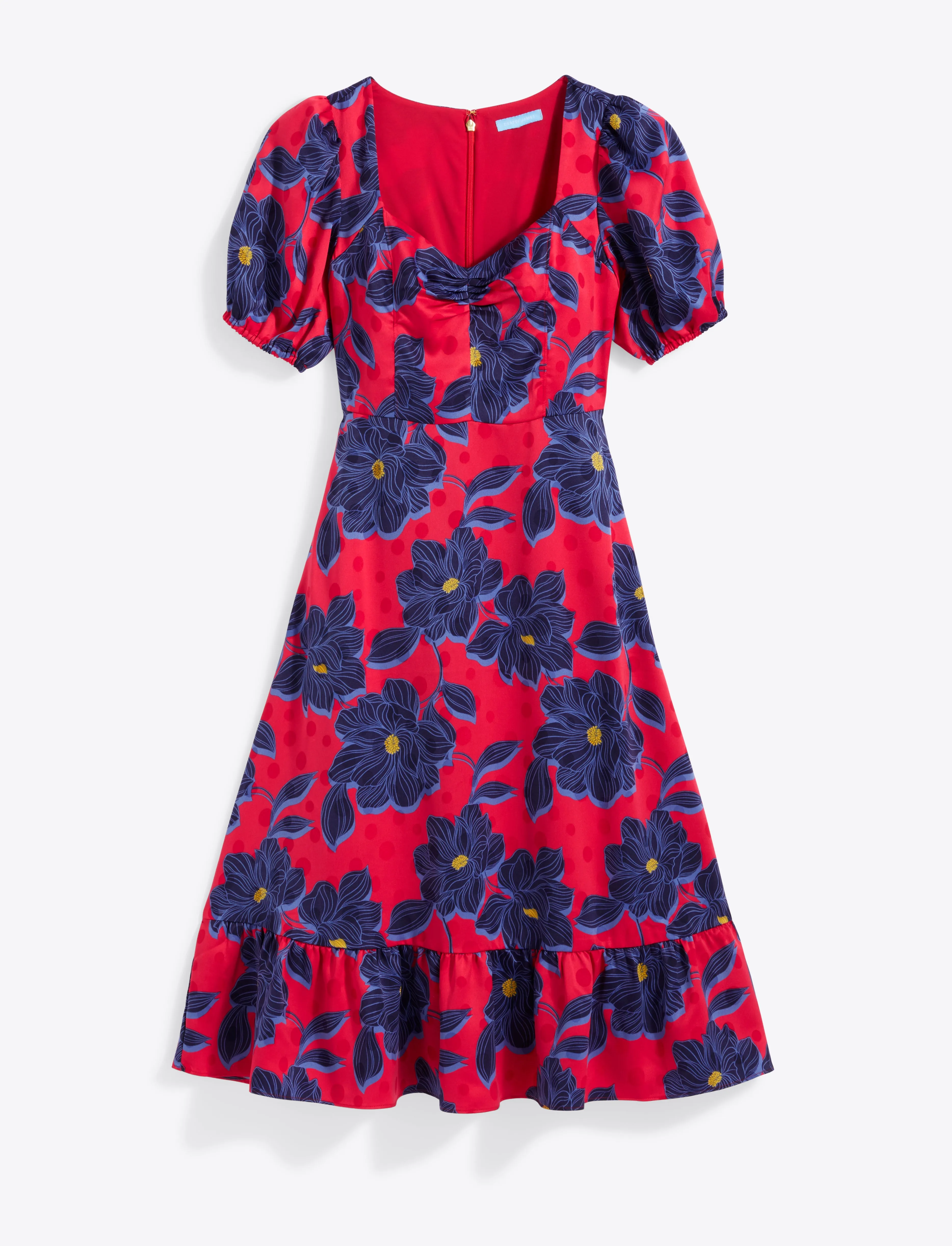 Jamie Midi Dress in Magnolia Jacquard Dot sold by Draper James product image thumbnail 2