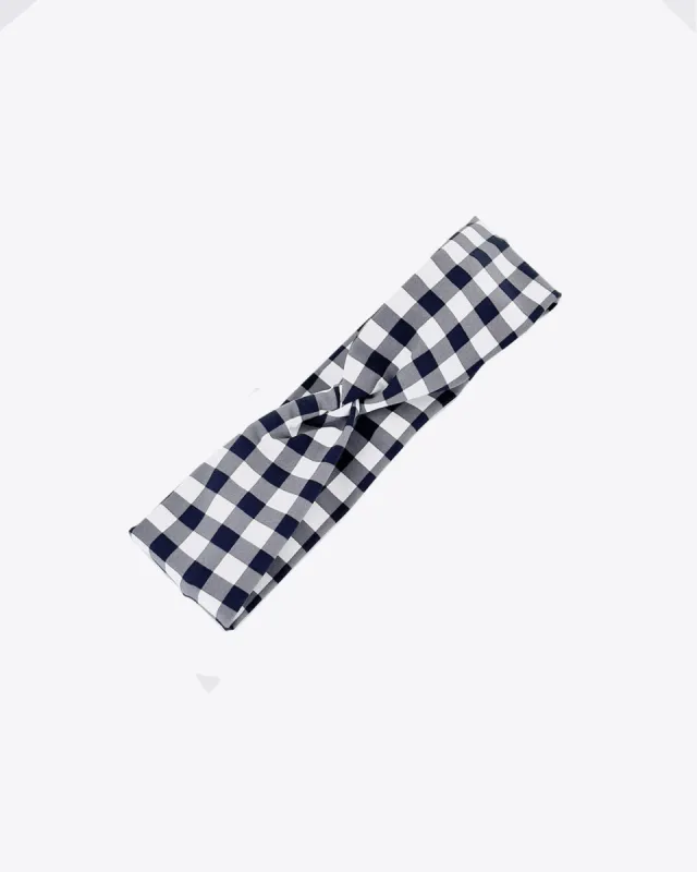 Sport Headband in Navy Gingham sold by Draper James