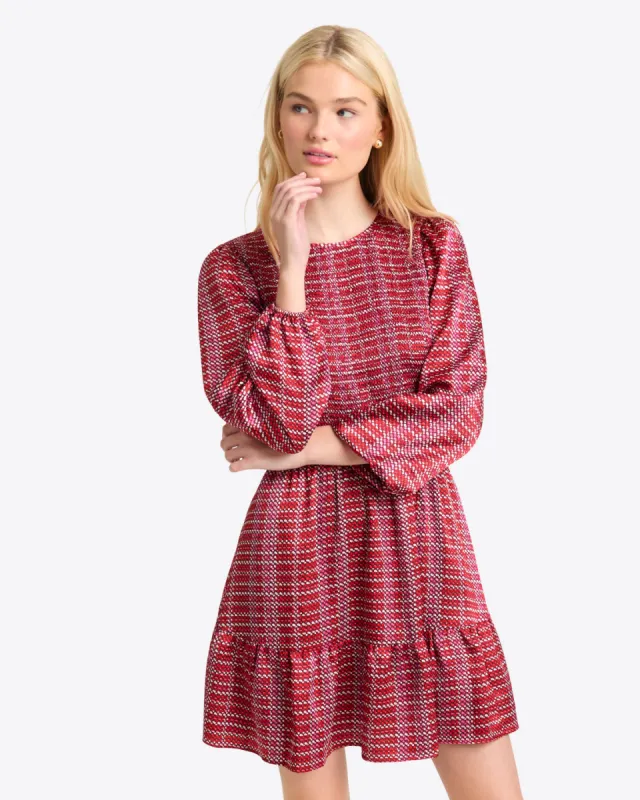 Brittany Mini Dress in Dotted Grid sold by Draper James