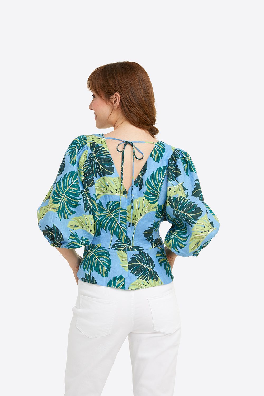 Puff Sleeve Top in Monstera Floral sold by Draper James product image thumbnail 3