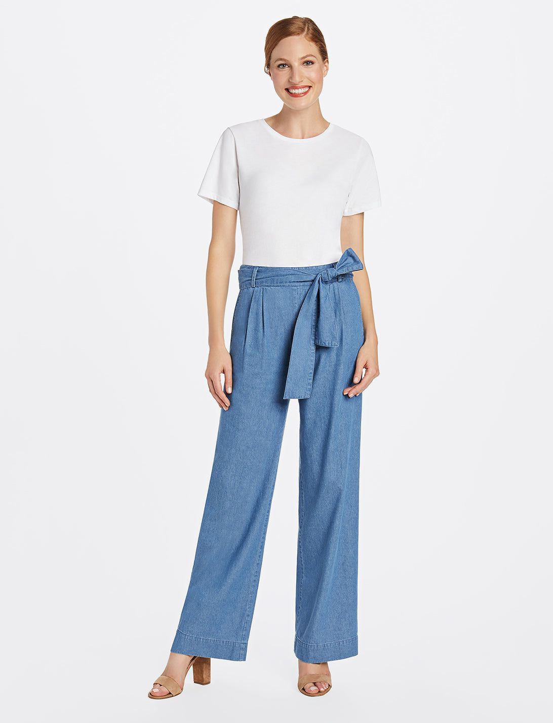 Wide Leg Chambray Pant sold by Draper James