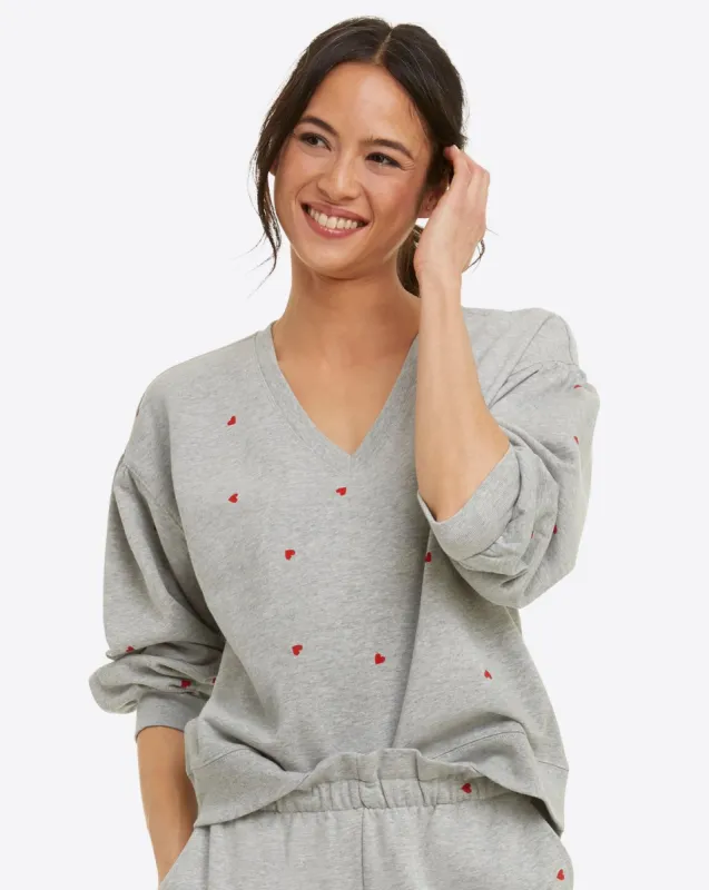 Bobbie Sweatshirt in Printed Hearts made by Draper James