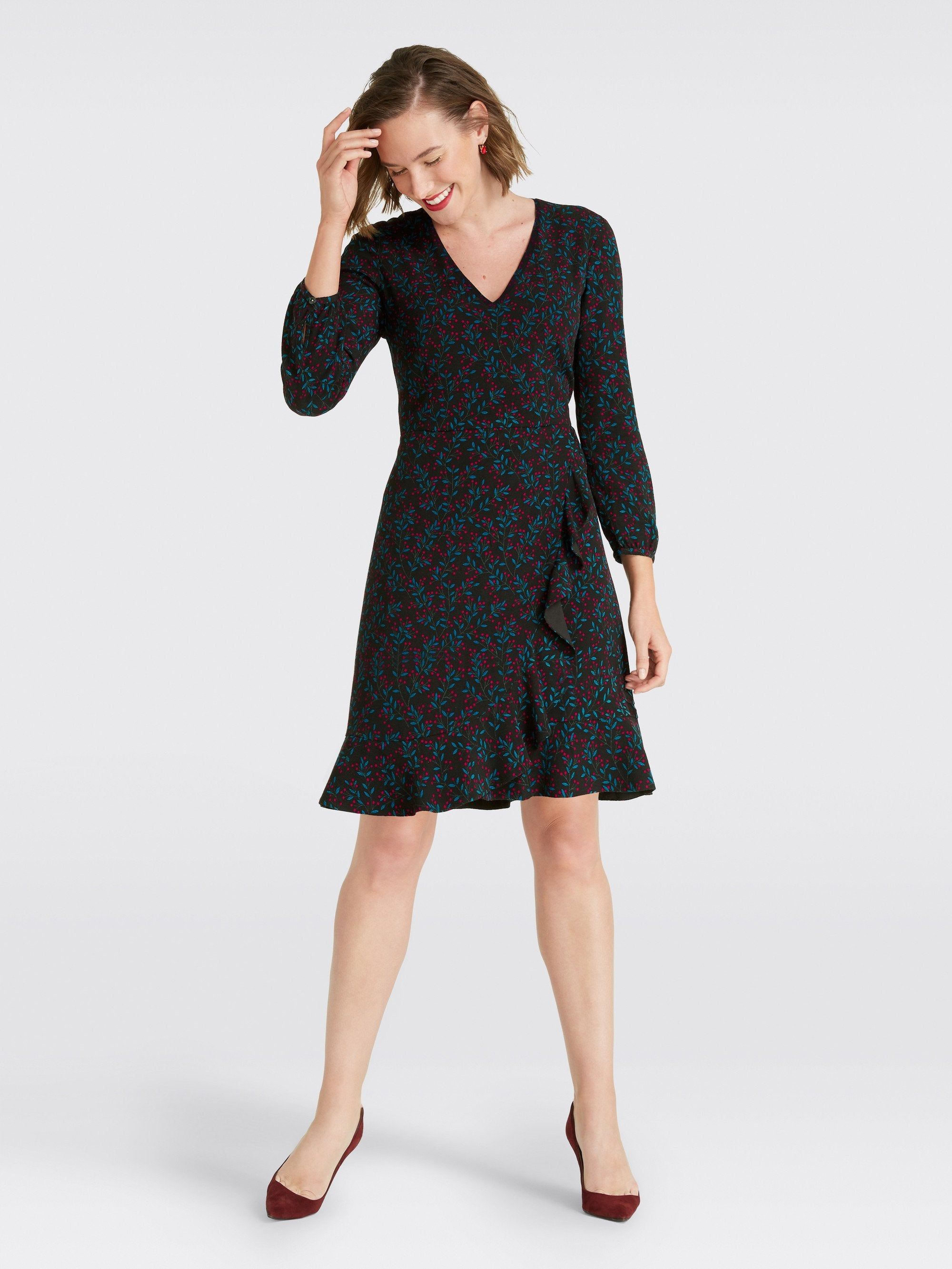 Winter Berry Flutter Dress sold by Draper James