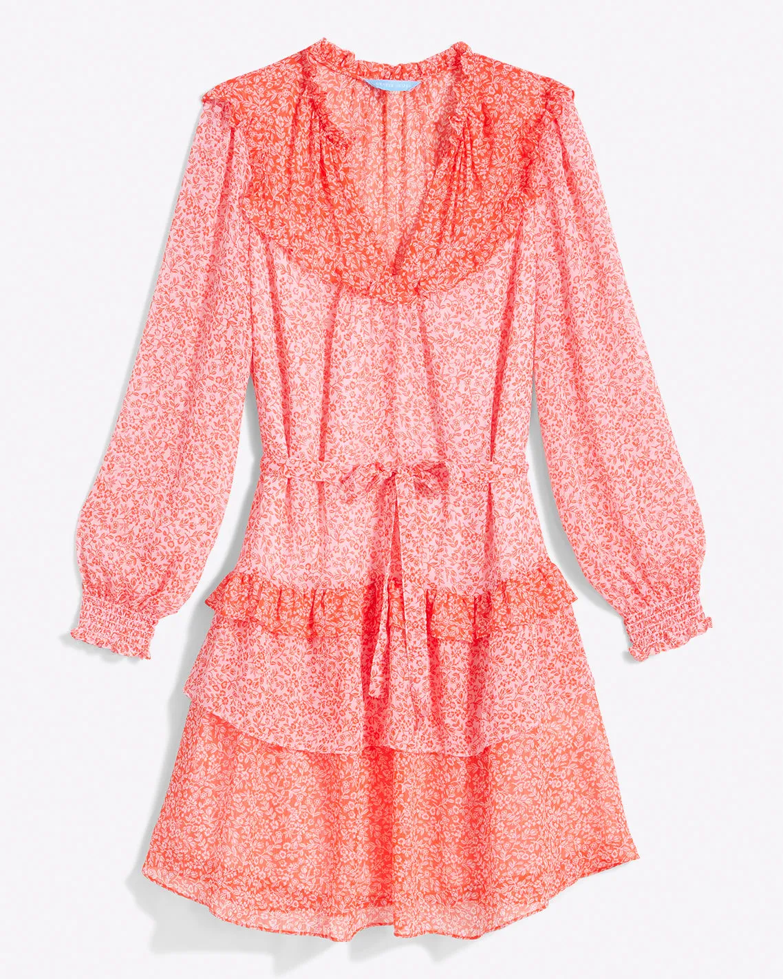 Brandi Tie Waist Dress in Tangerine Floral sold by Draper James product image thumbnail 2