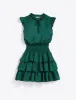 Alana Tiered Mini Dress in Hammered Satin sold by Draper James