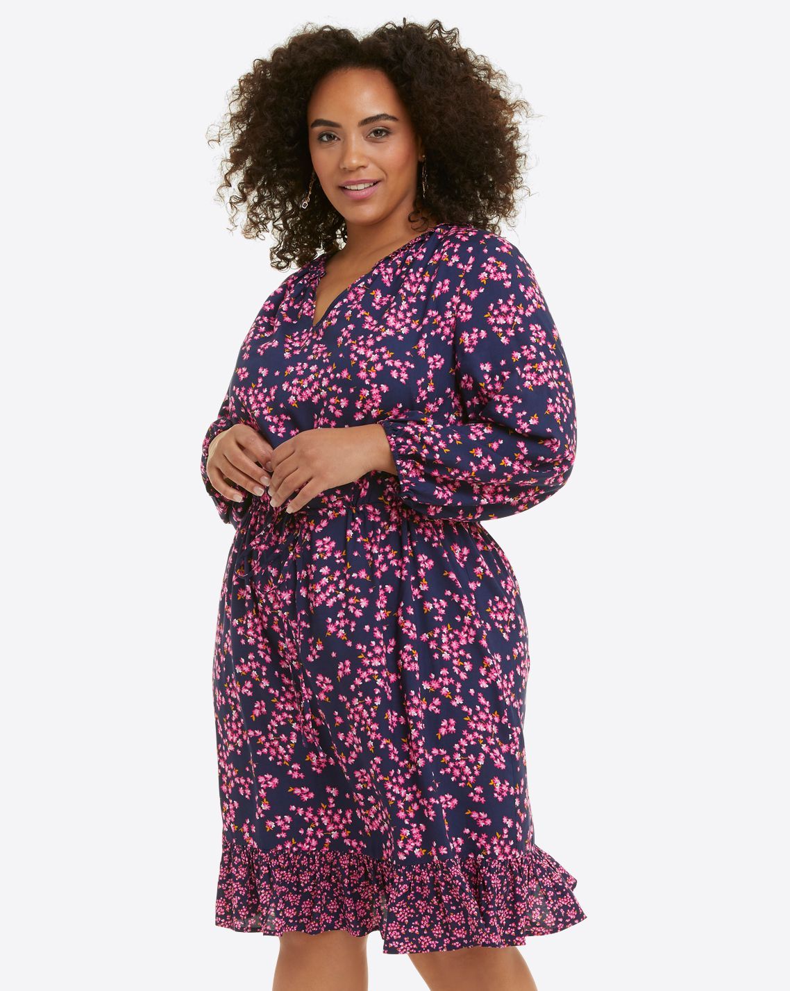 Lucinda Dress in Navy Cherry Blossom sold by Draper James product image thumbnail 4