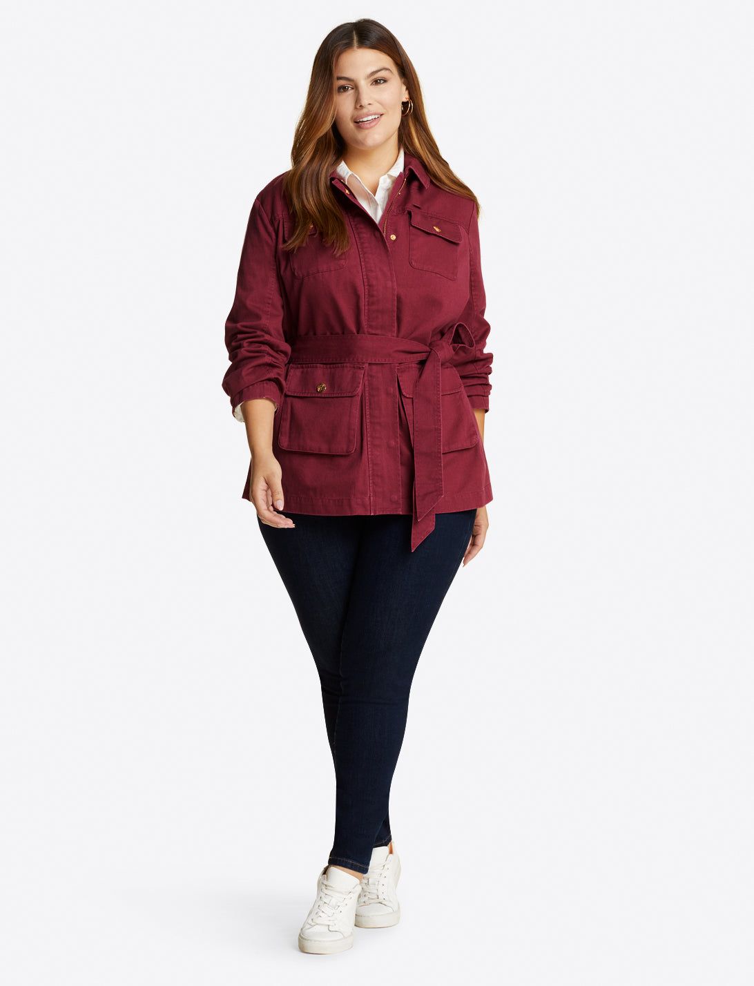 Field Jacket in Deep Berry Twill sold by Draper James product image thumbnail 9