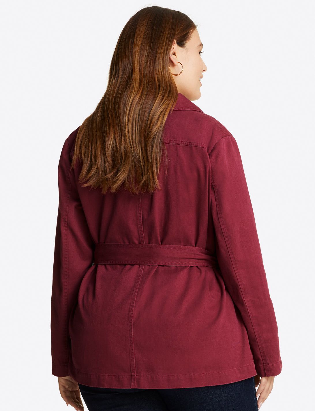 Field Jacket in Deep Berry Twill sold by Draper James product image thumbnail 7