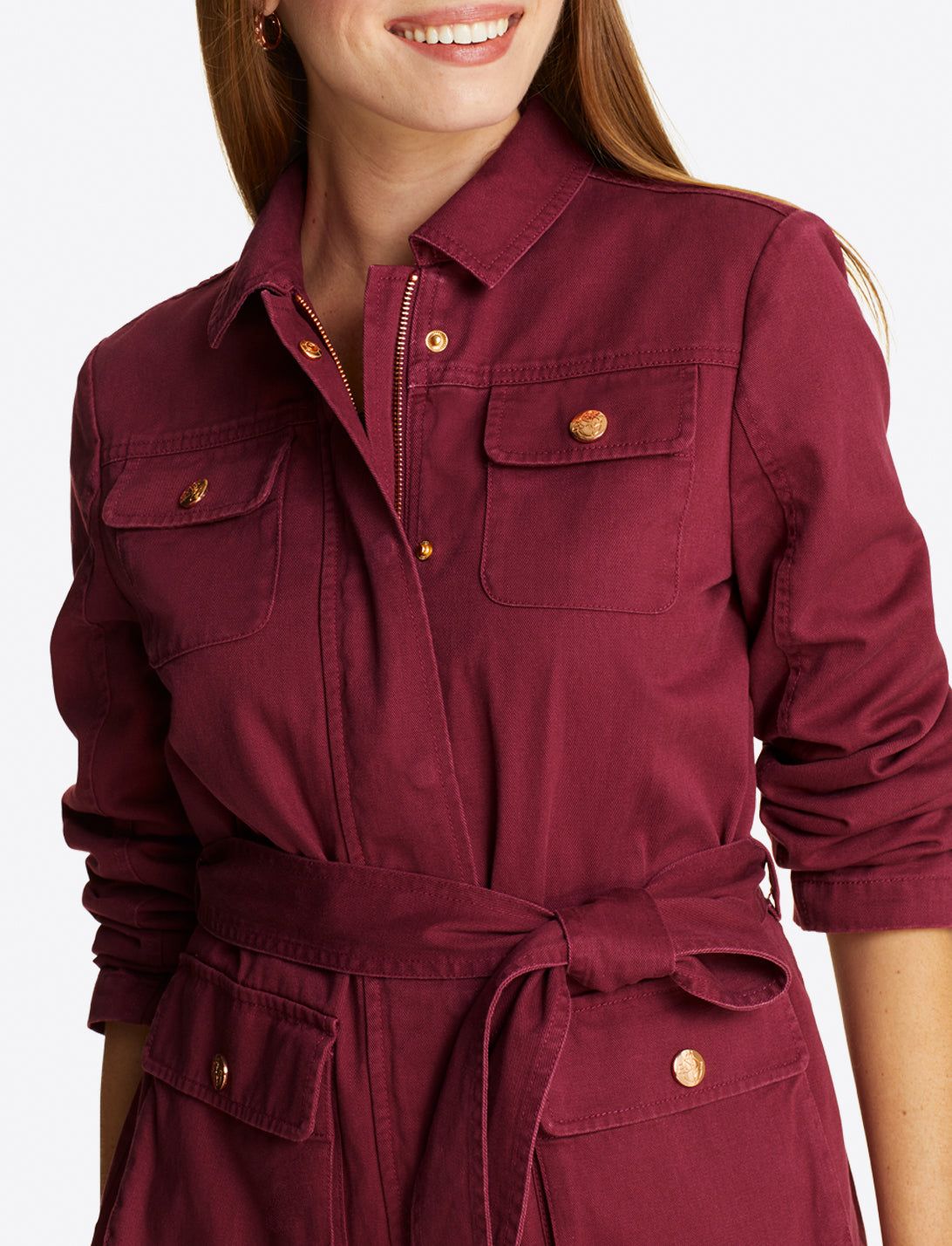 Field Jacket in Deep Berry Twill sold by Draper James product image thumbnail 8