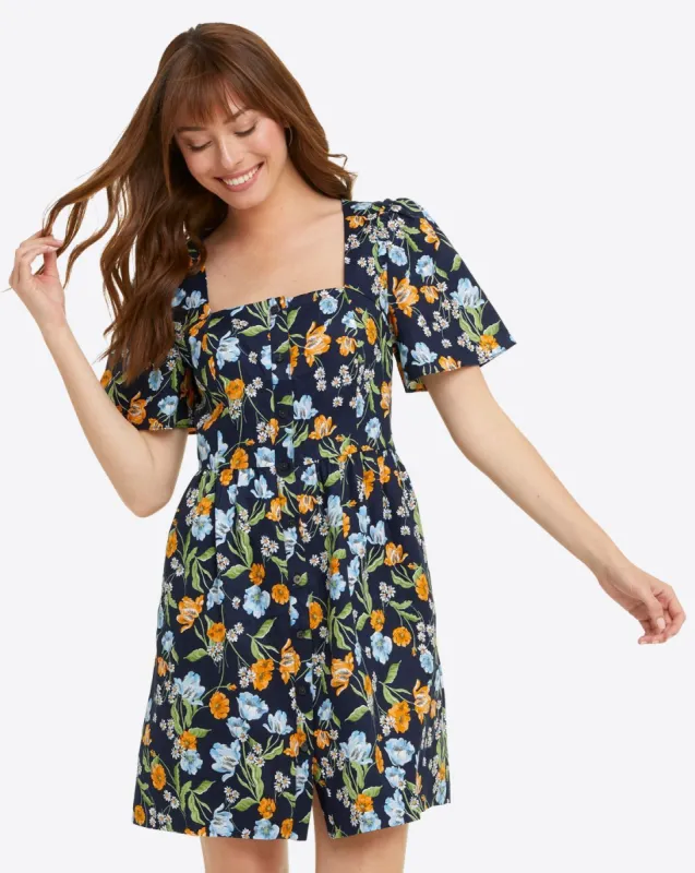 Button Front Dress in Spring Blooms sold by Draper James