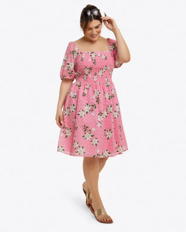 Puff Sleeve Babydoll Dress in Magnolia sold by Draper James