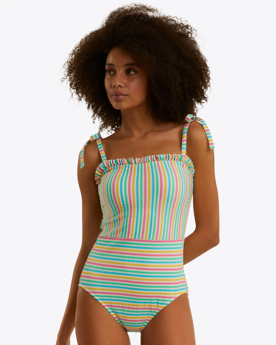 Ruffled One Piece sold by Draper James
