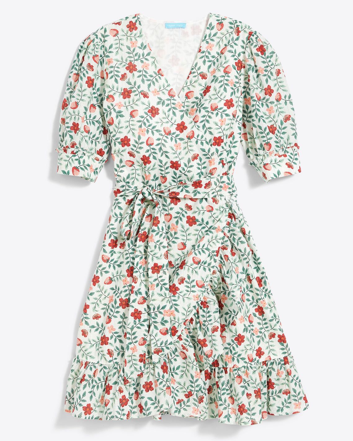 Reba Wrap Dress in Strawberry Field sold by Draper James product image thumbnail 2