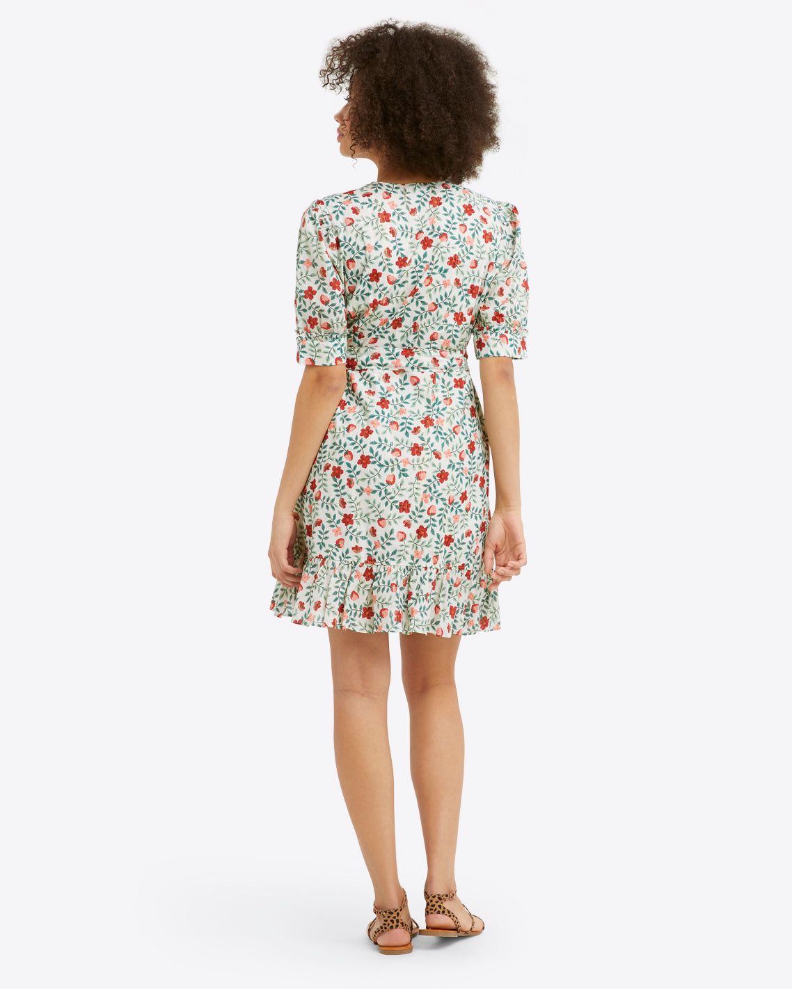 Reba Wrap Dress in Strawberry Field sold by Draper James product image thumbnail 3