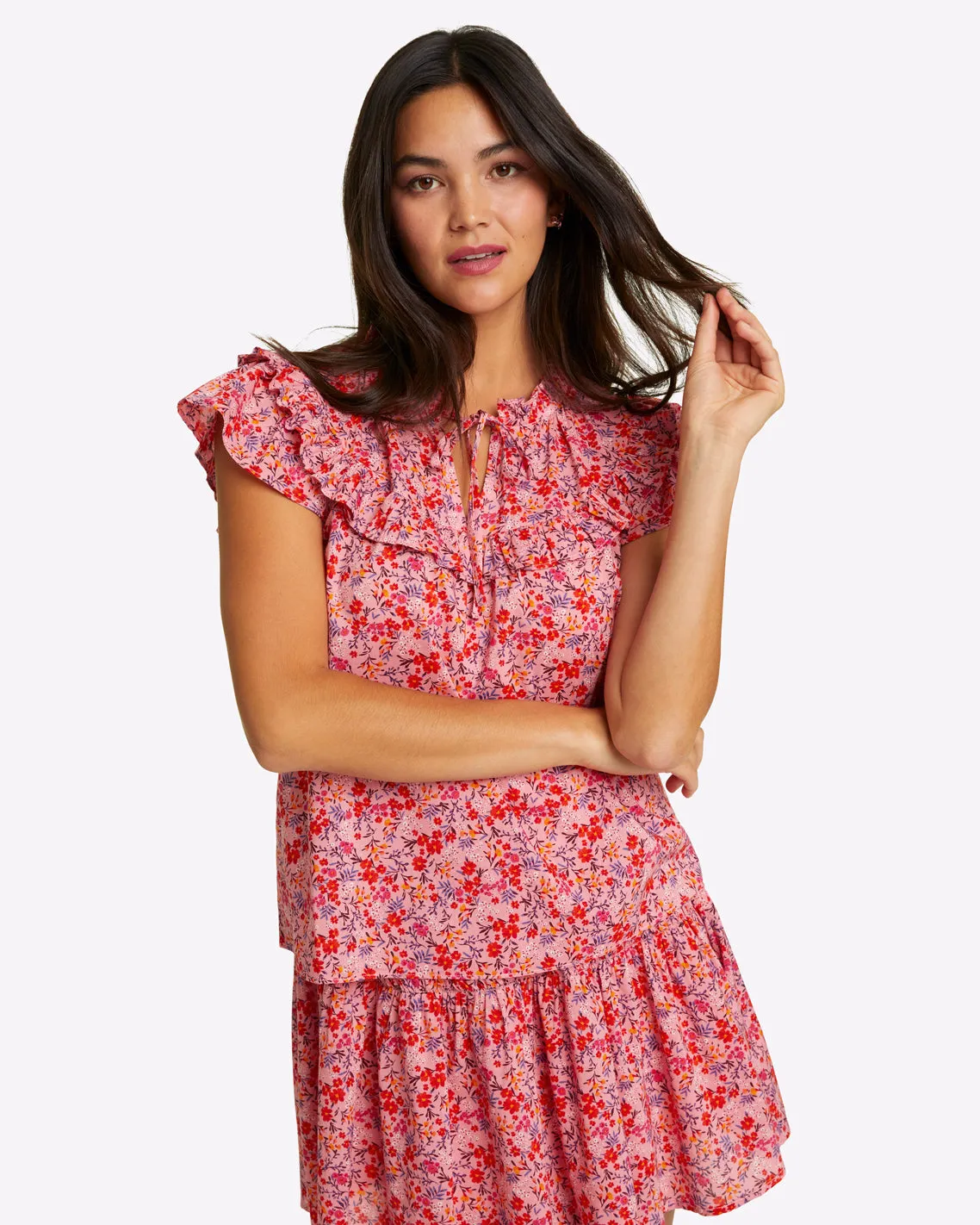 Raelynn Top in Pansy Floral sold by Draper James