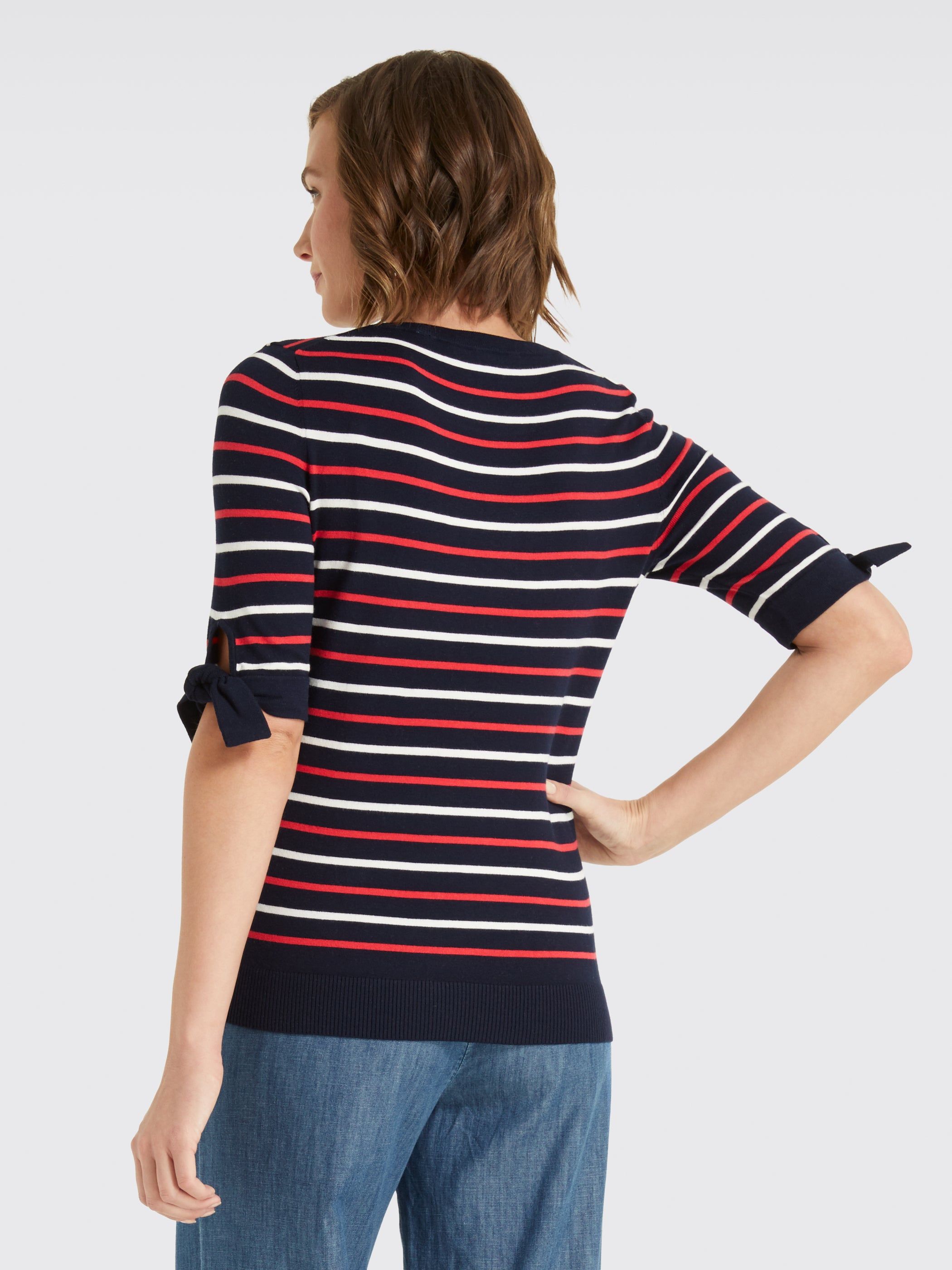 Stripe Tie Sleeve Sweater sold by Draper James product image thumbnail 2