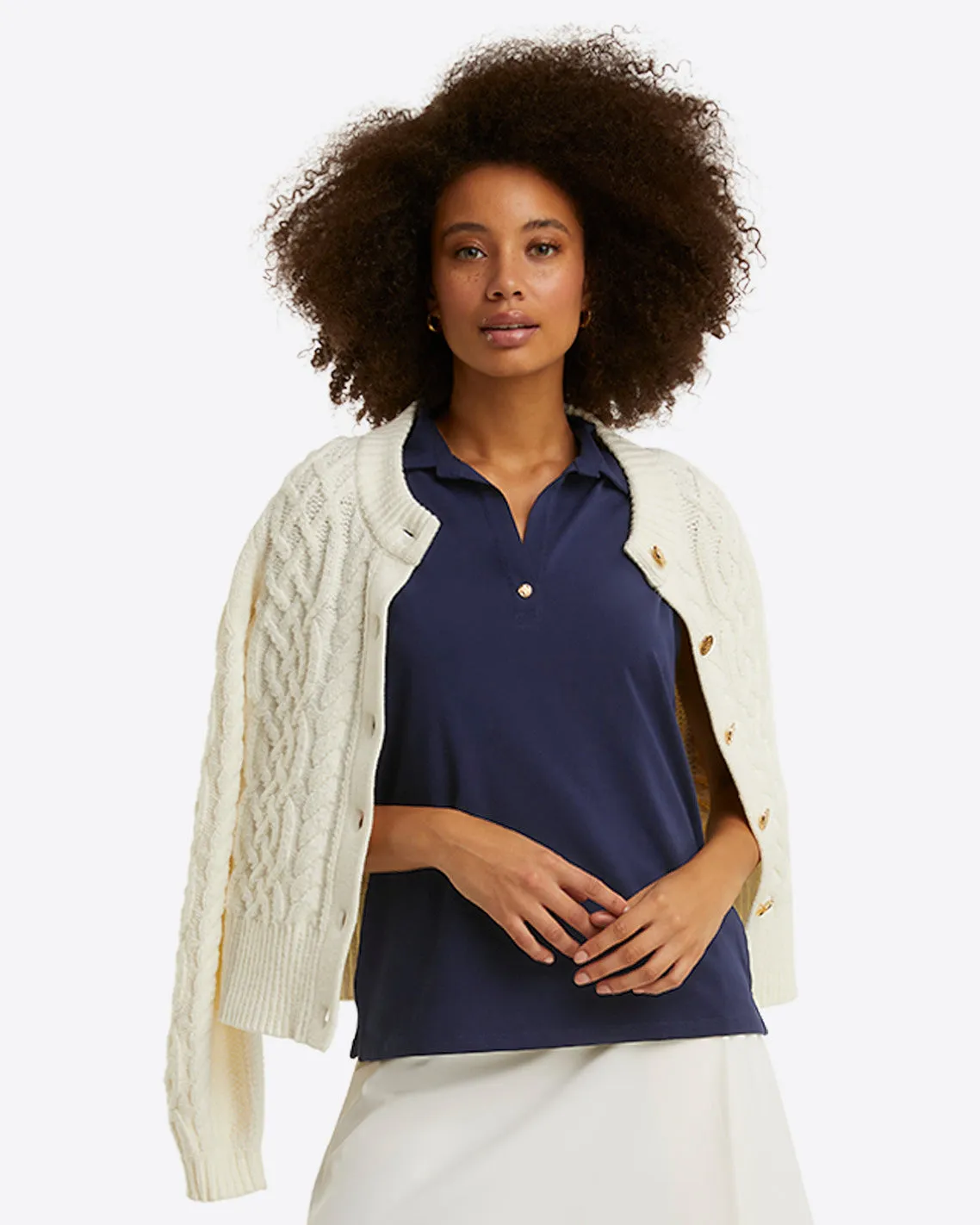 Sleeveless Sport Polo in Navy sold by Draper James product image thumbnail 4