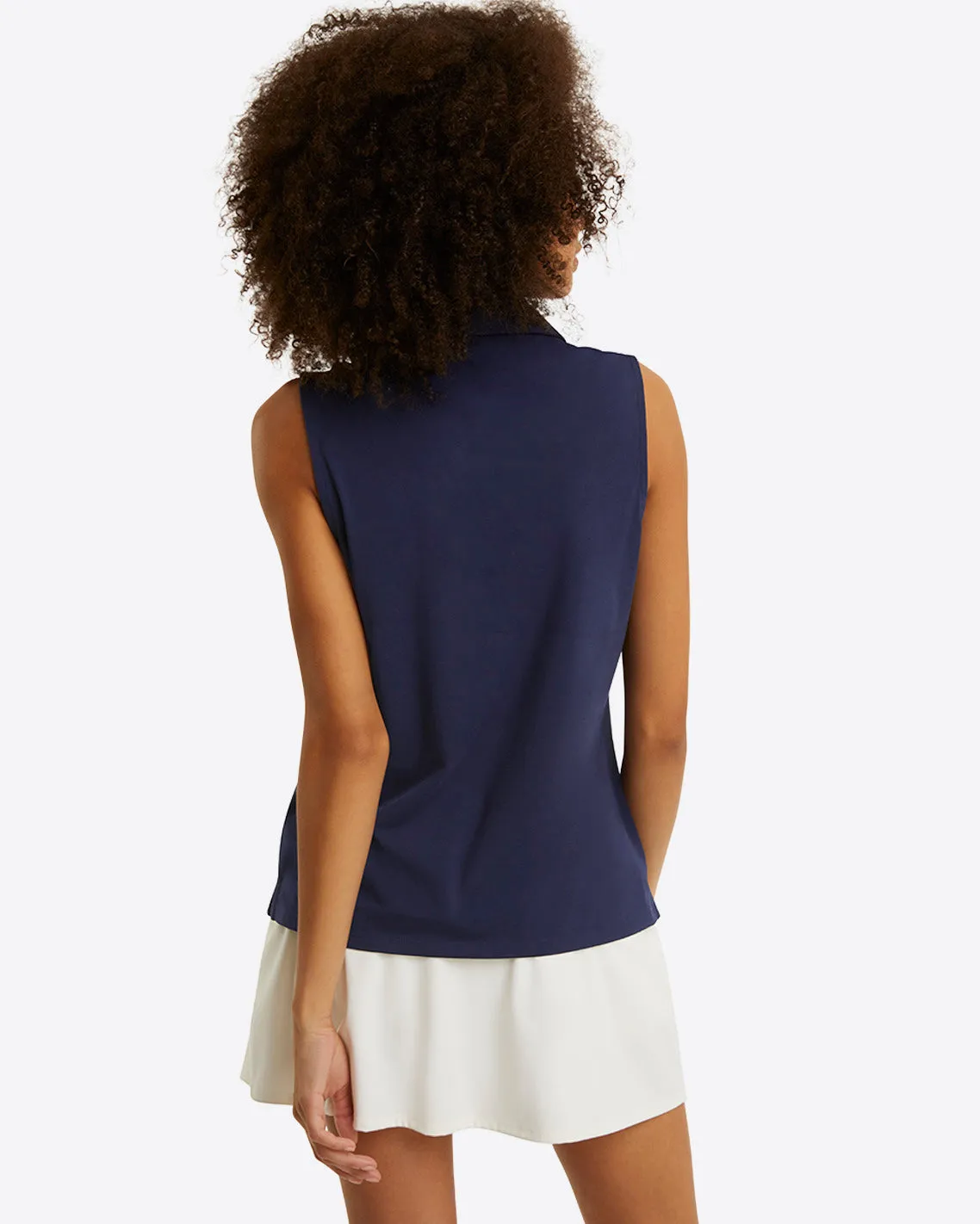Sleeveless Sport Polo in Navy sold by Draper James product image thumbnail 3