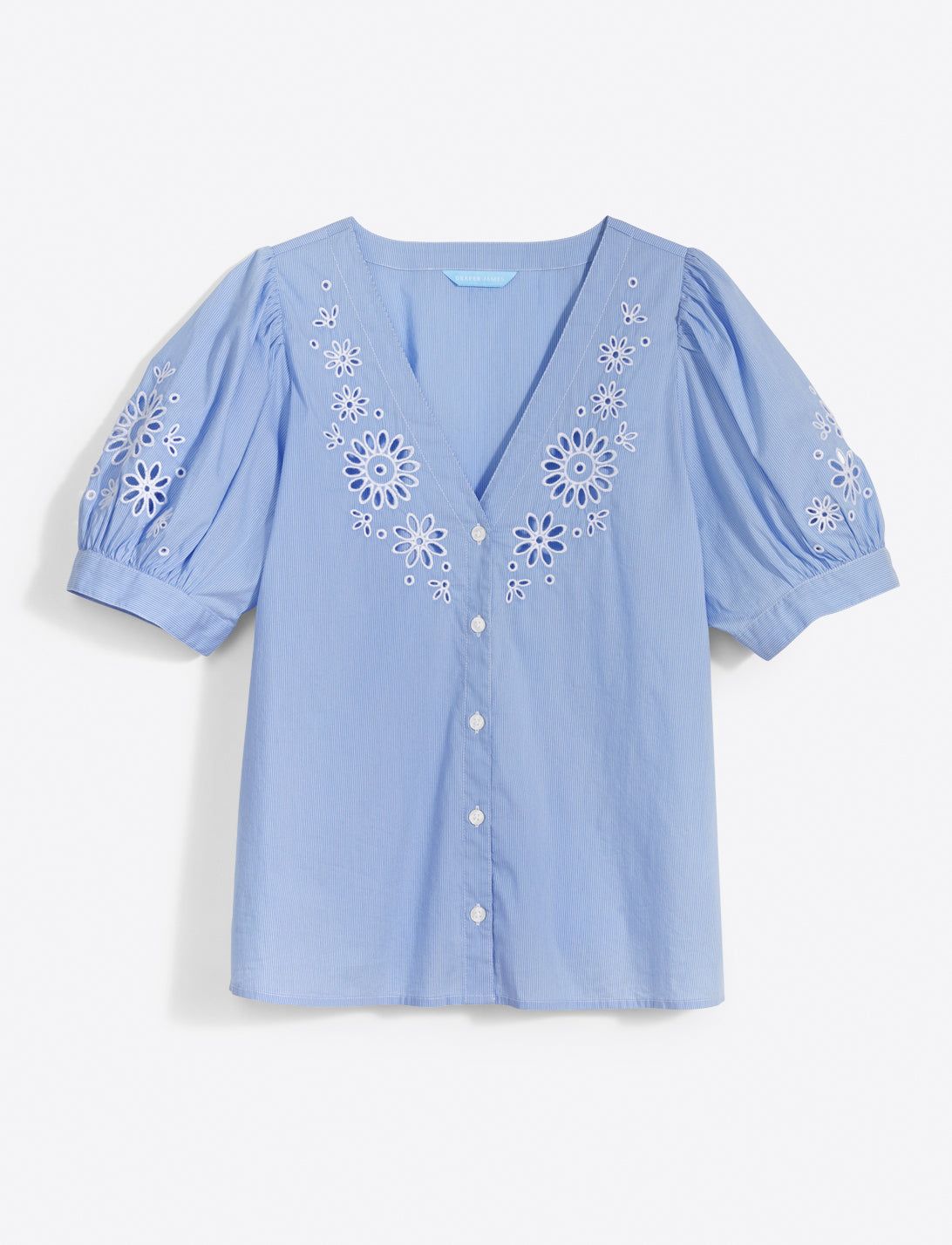 Button Front Top in Striped Eyelet sold by Draper James product image thumbnail 2