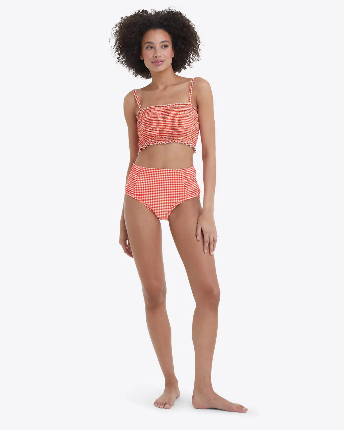 Smocked Bikini Top in Red Gingham sold by Draper James product image thumbnail 3