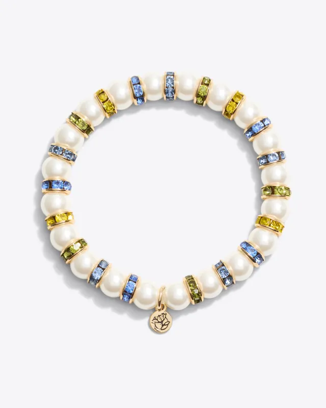 Pearl Gem Stripe Stetch Bracelet sold by Draper James
