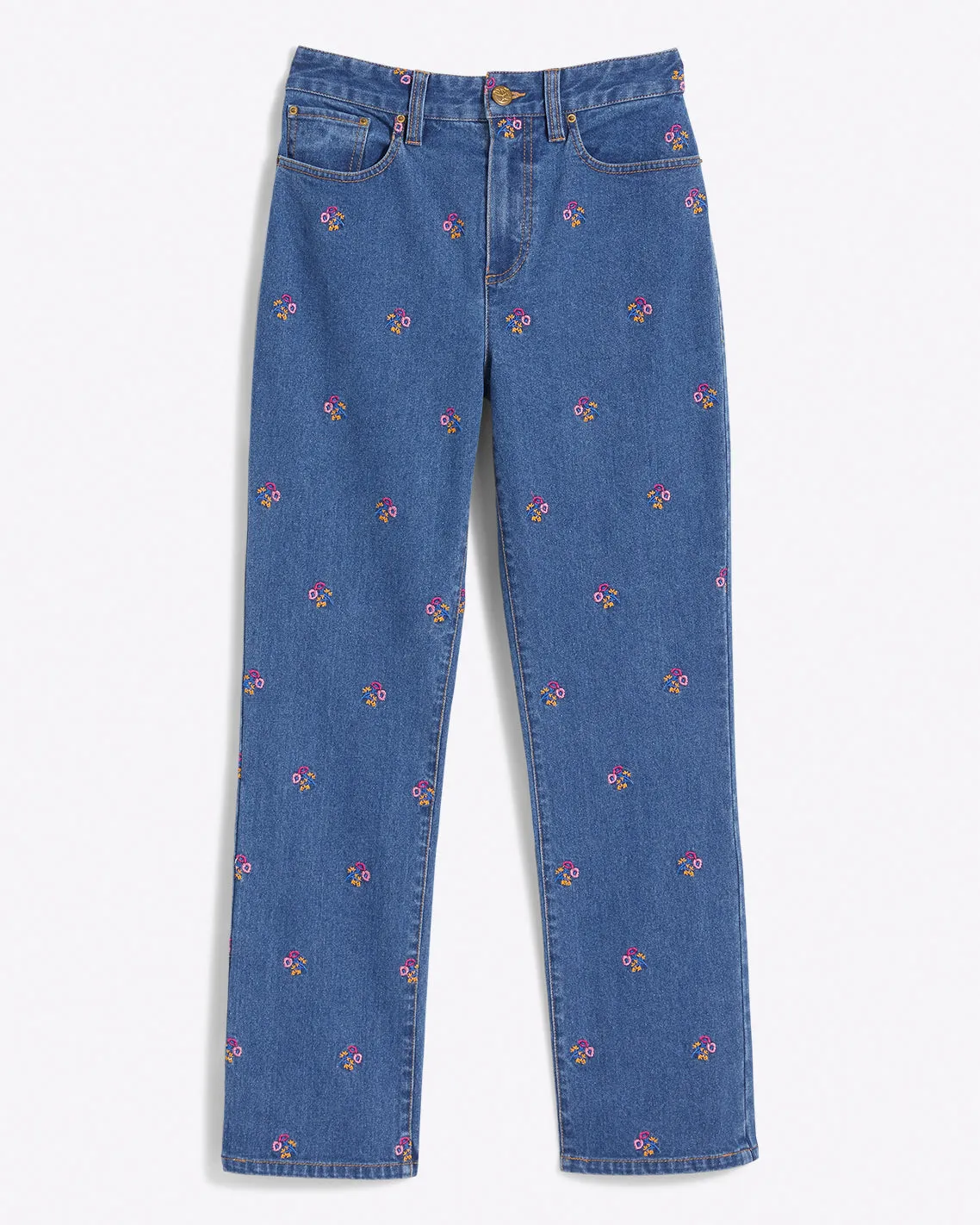 Kick Flare Jeans in Embroidered Posy sold by Draper James product image thumbnail 2