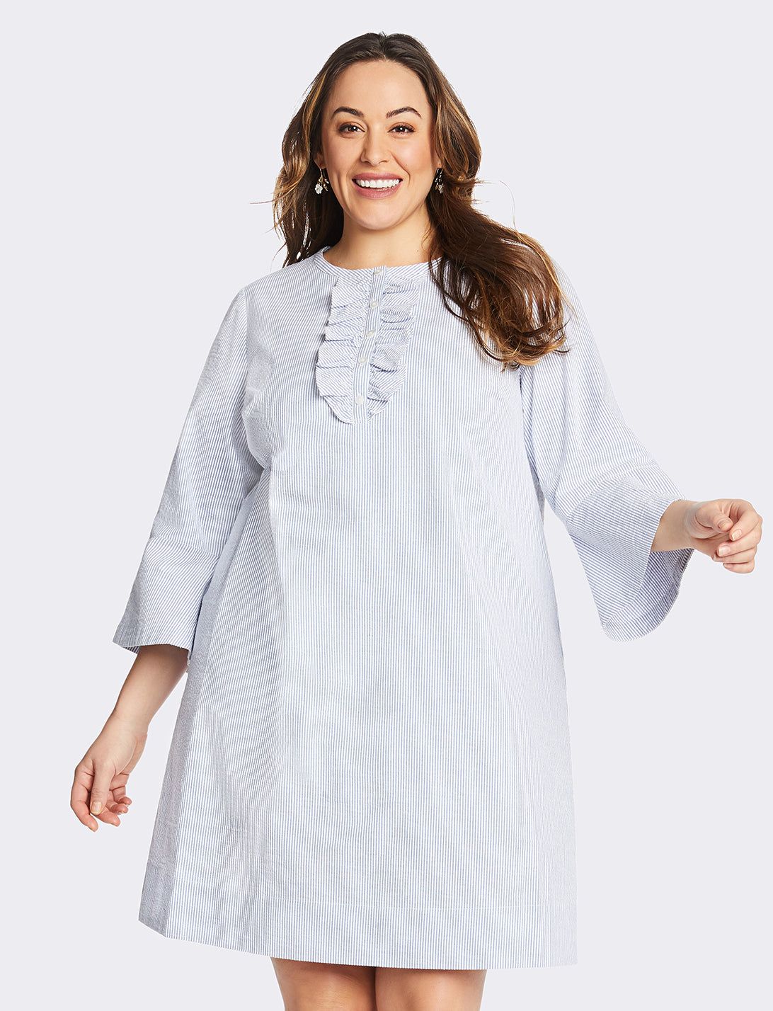 Seersucker Ruffle Shift Dress sold by Draper James product image thumbnail 4