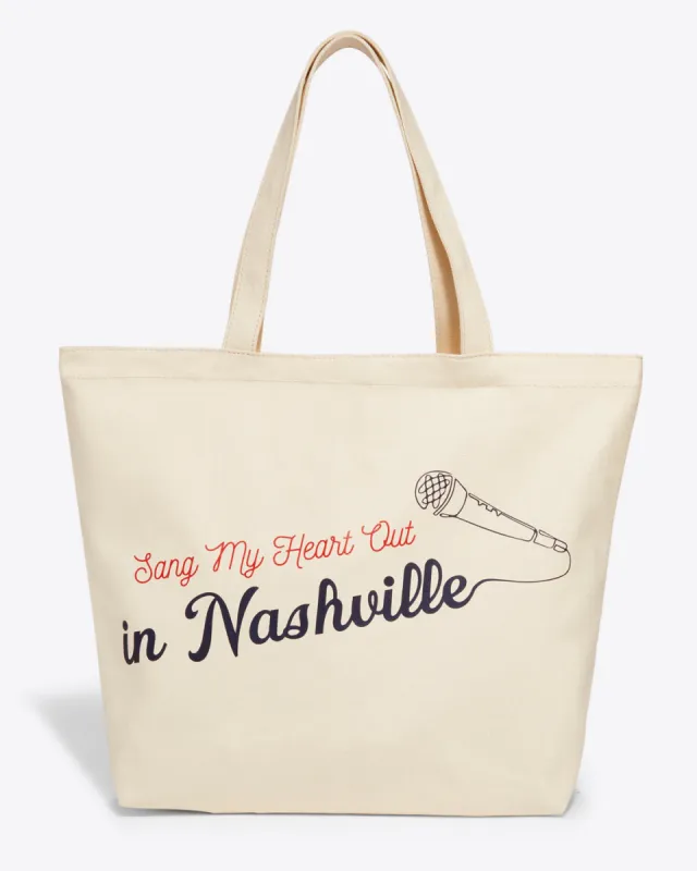 Sang My Heart Out in Nashville Canvas Tote sold by Draper James