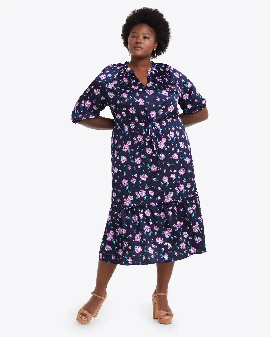 Martina Midi Dress in Zinnia sold by Draper James product image thumbnail 4