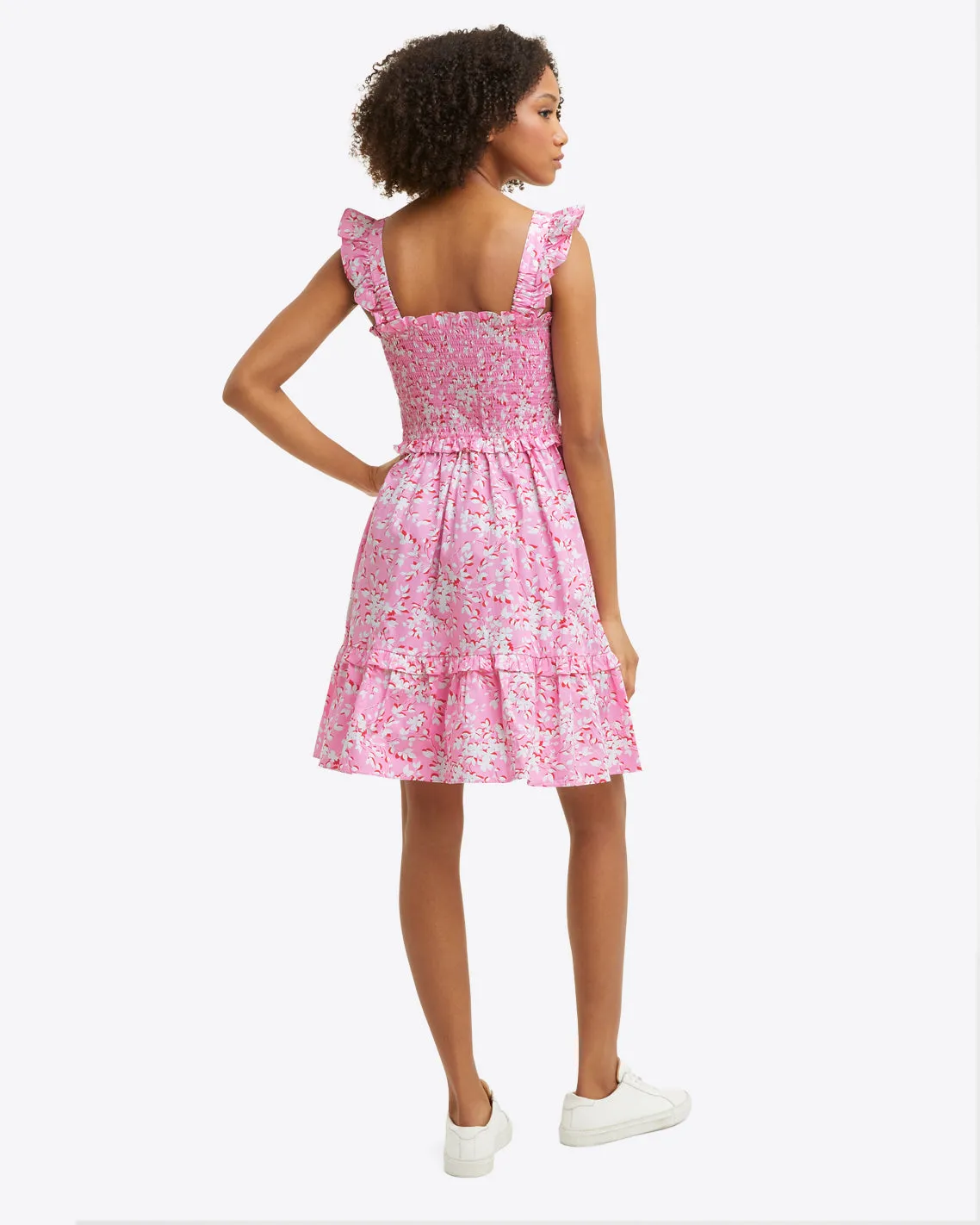 Shania Smocked Dress in Pink Shadow Floral sold by Draper James product image thumbnail 3
