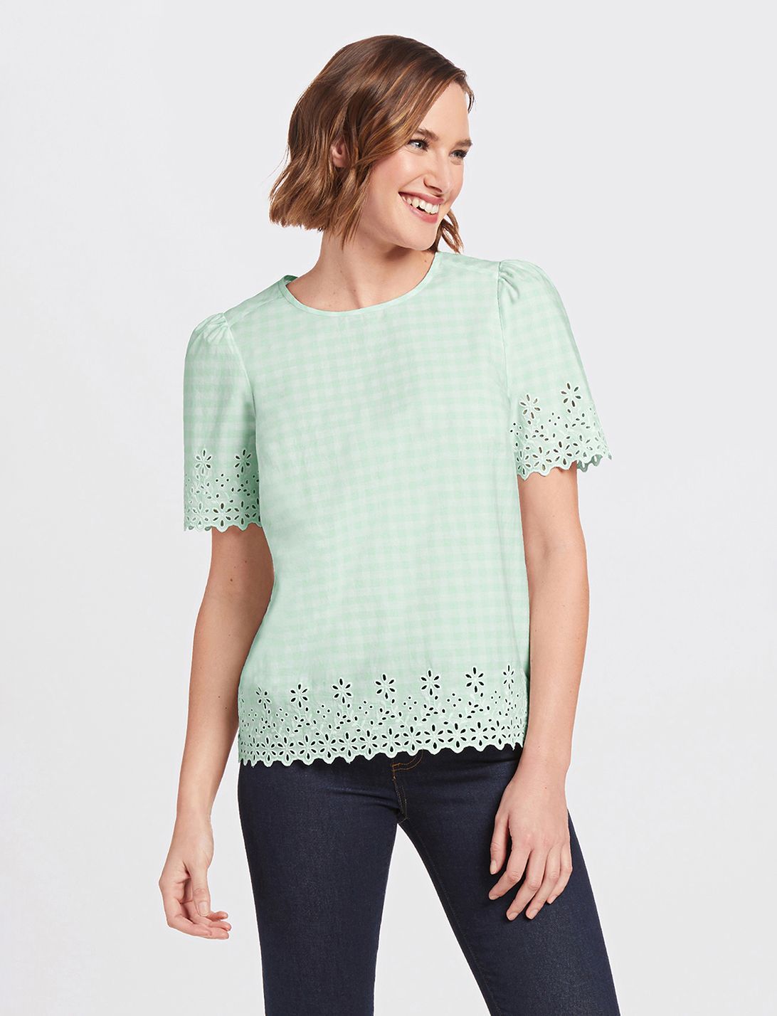 Embroidered Gingham Top sold by Draper James