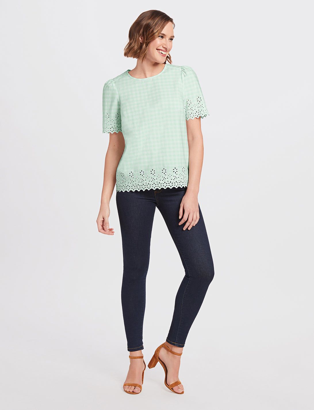 Embroidered Gingham Top sold by Draper James product image thumbnail 4