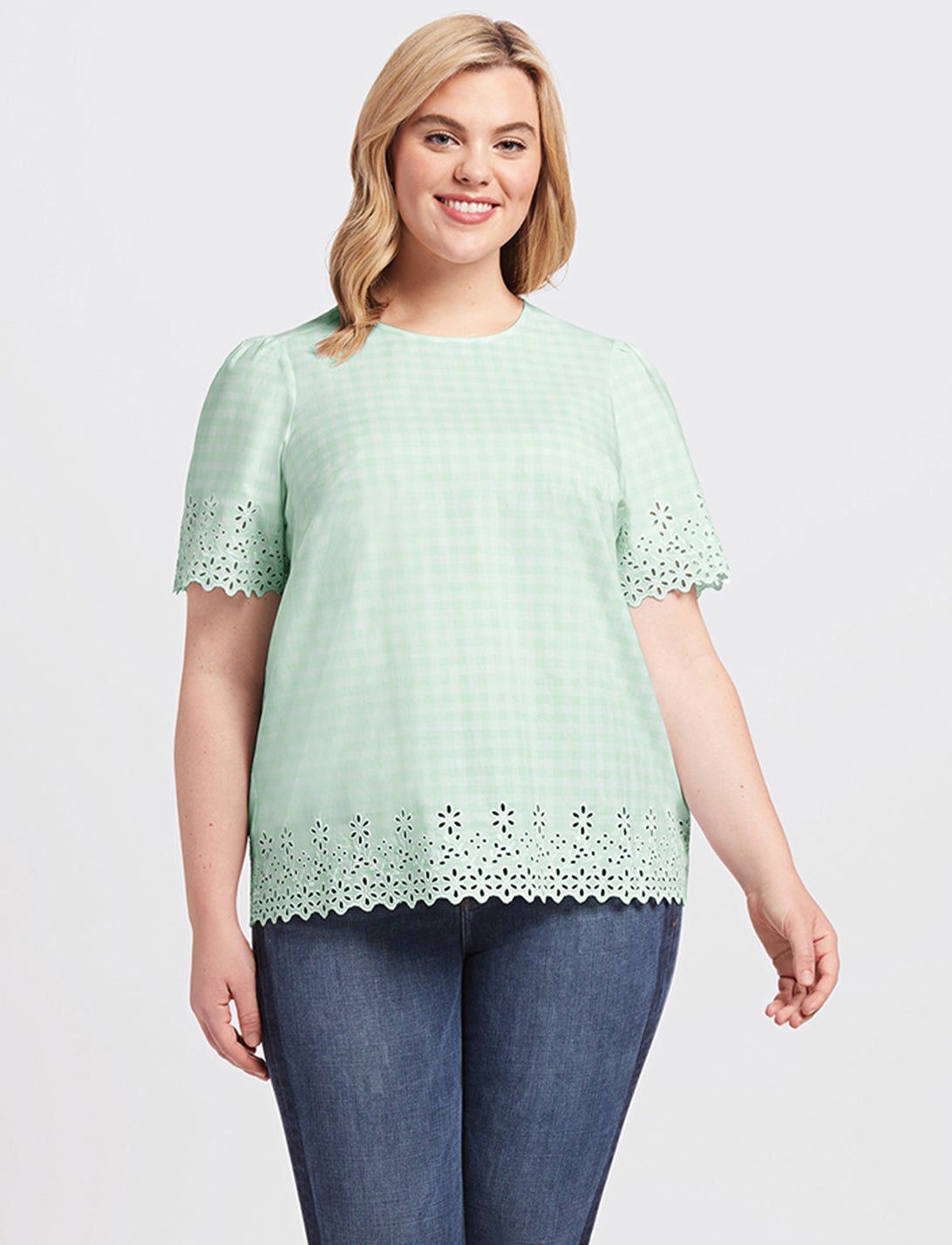 Embroidered Gingham Top sold by Draper James product image thumbnail 2