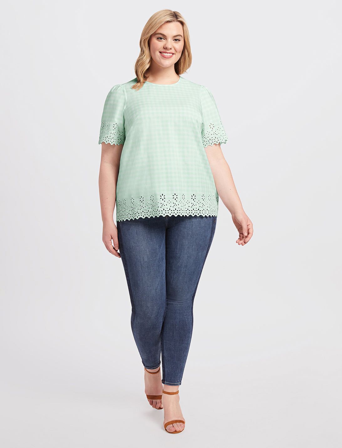 Embroidered Gingham Top sold by Draper James product image thumbnail 5