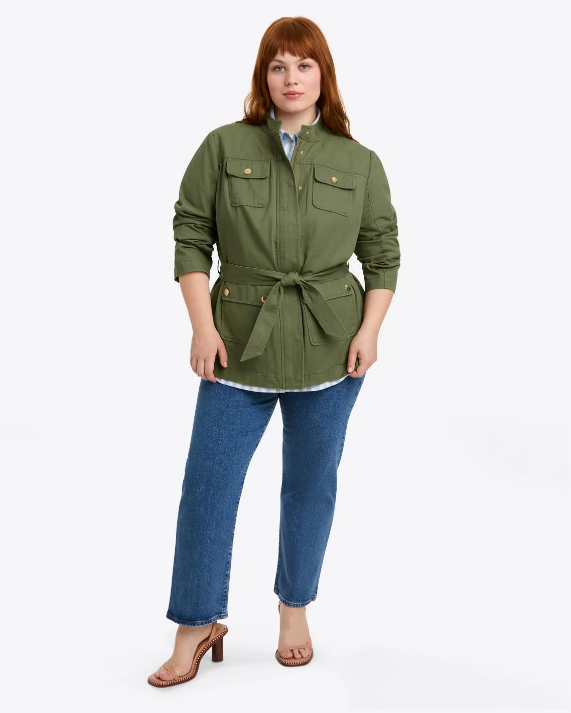 Field Jacket in Green Twill sold by Draper James product image thumbnail 3
