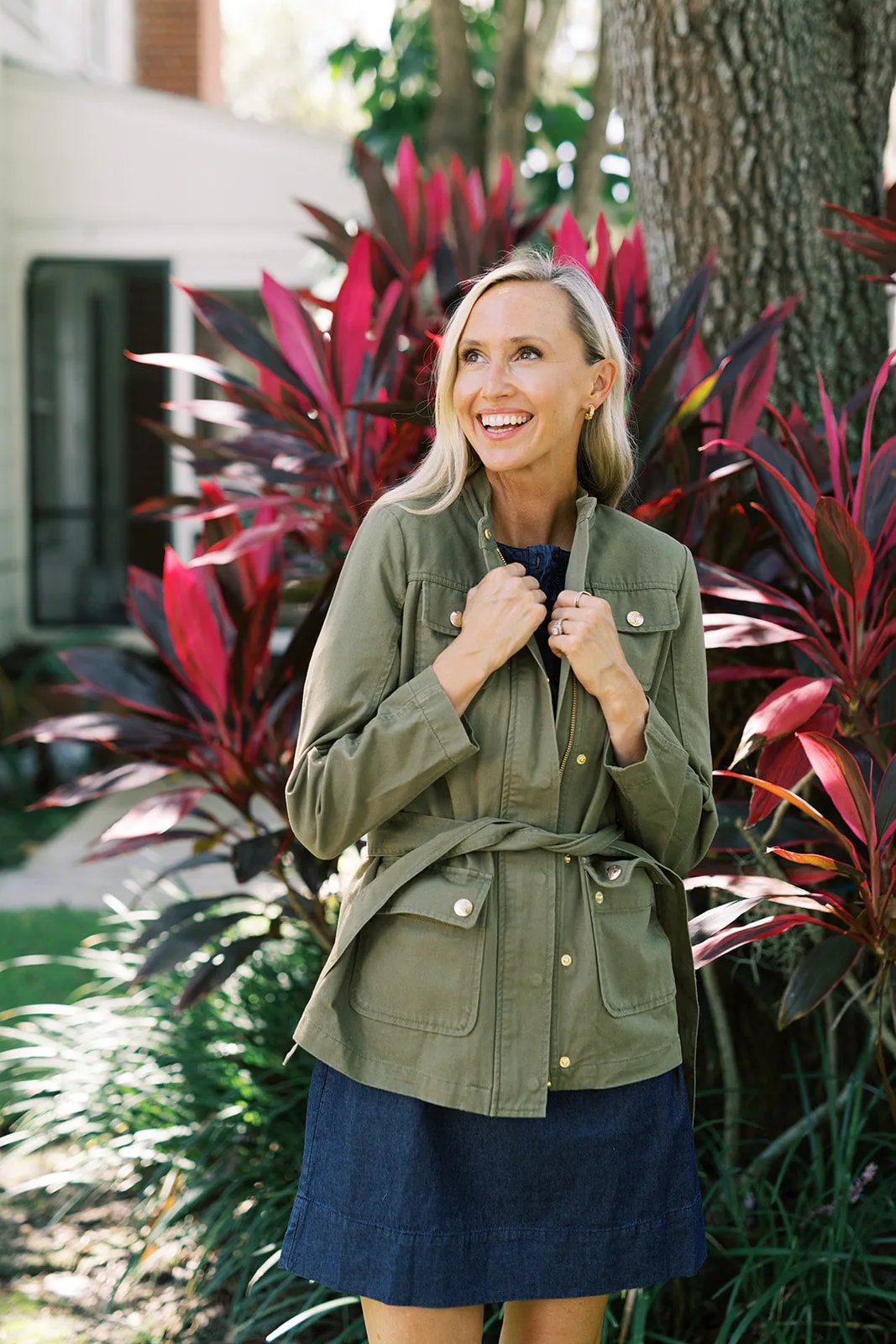 Field Jacket in Green Twill sold by Draper James product image thumbnail 4