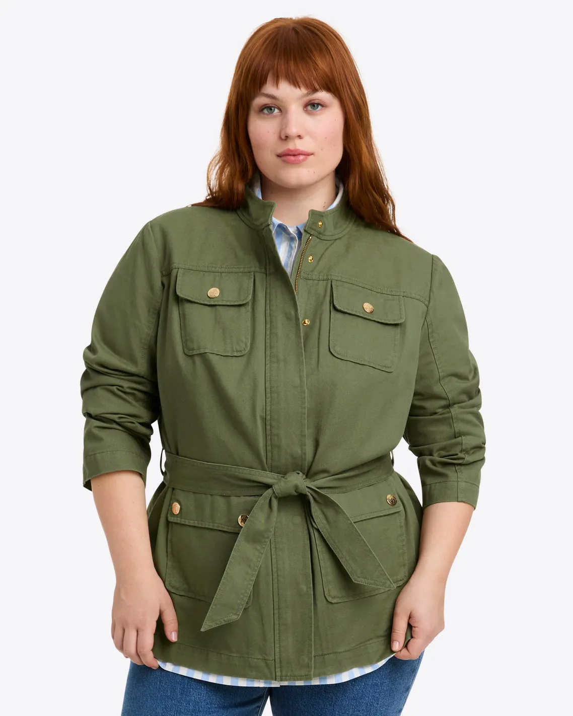 Field Jacket in Green Twill sold by Draper James