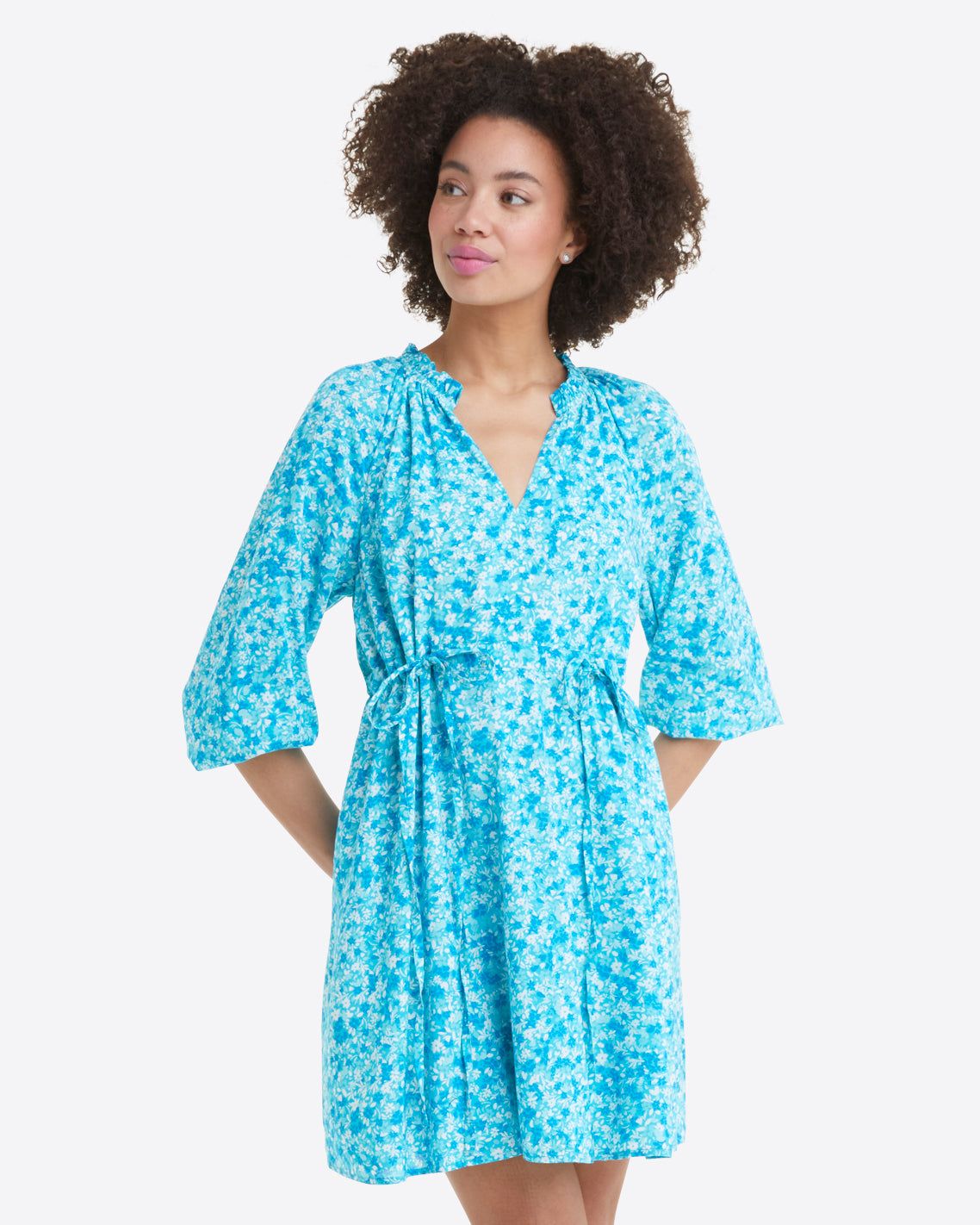 Kellie Babydoll Dress in Blue Aster Floral sold by Draper James product image thumbnail 5
