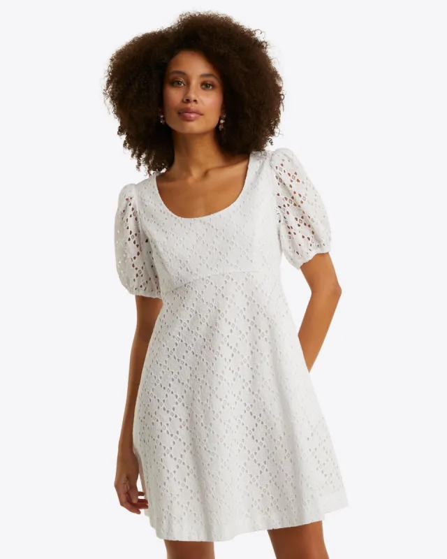 Hailey Babydoll Dress in Eyelet sold by Draper James