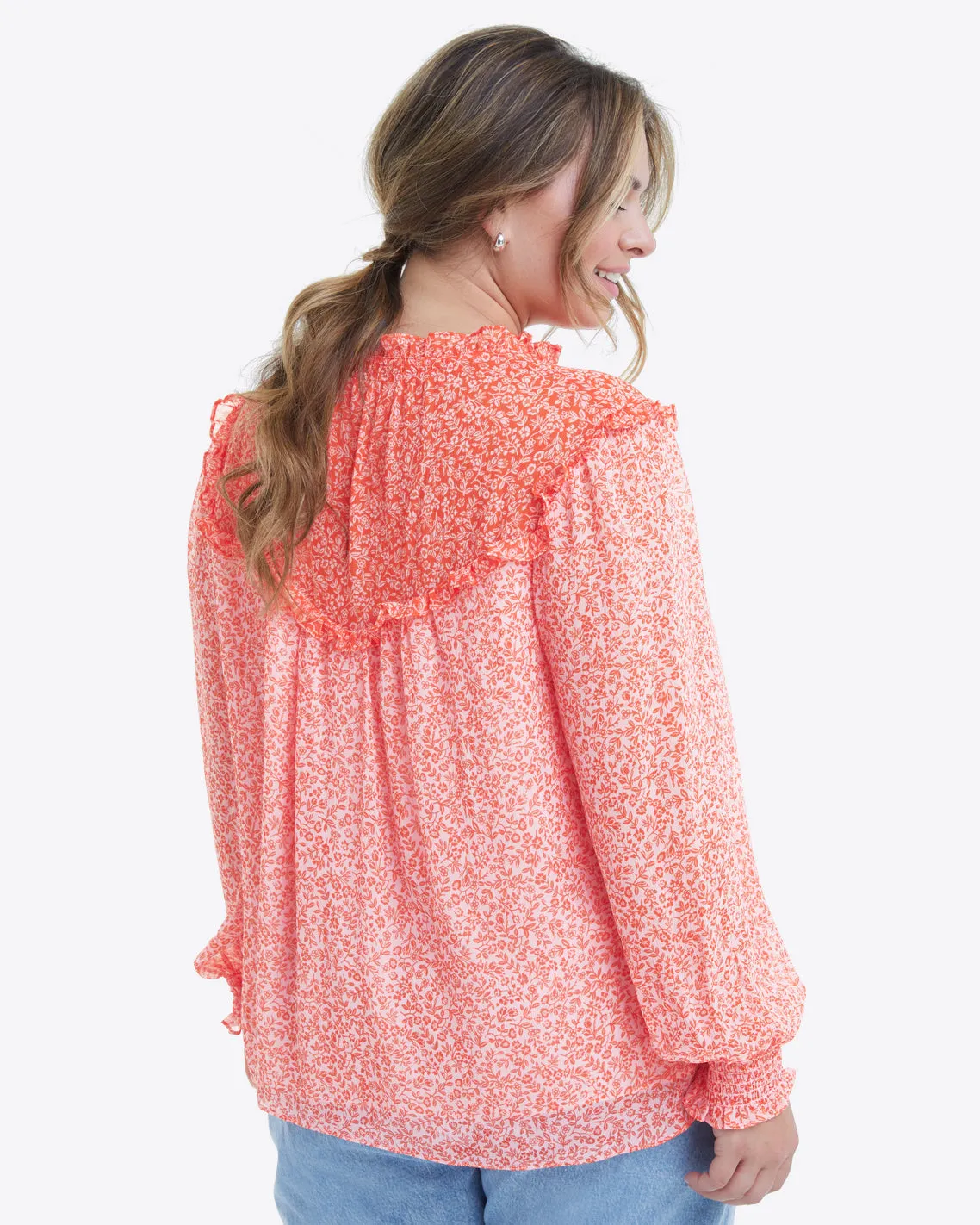 Gretchen Top in Tangerine Floral sold by Draper James product image thumbnail 5
