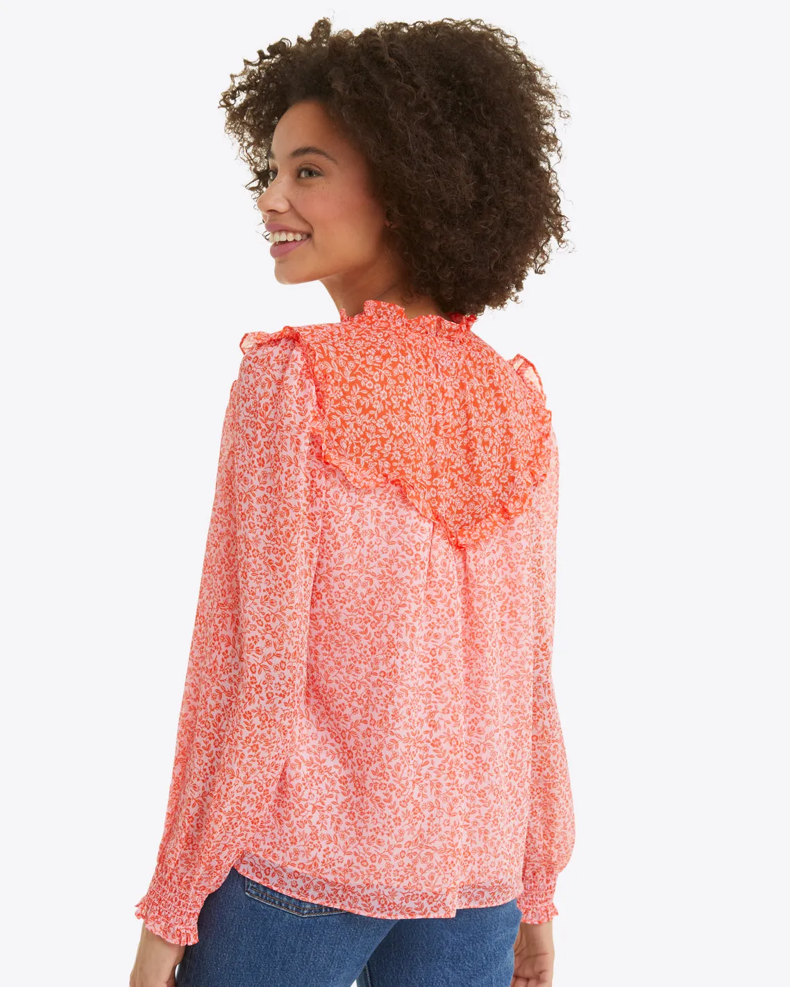 Gretchen Top in Tangerine Floral sold by Draper James product image thumbnail 4