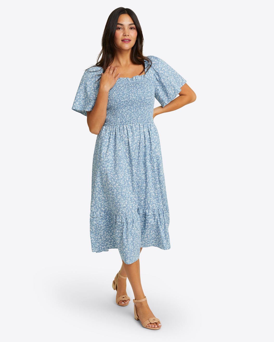 Deana Smocked Dress in Bluebell Floral sold by Draper James product image thumbnail 3