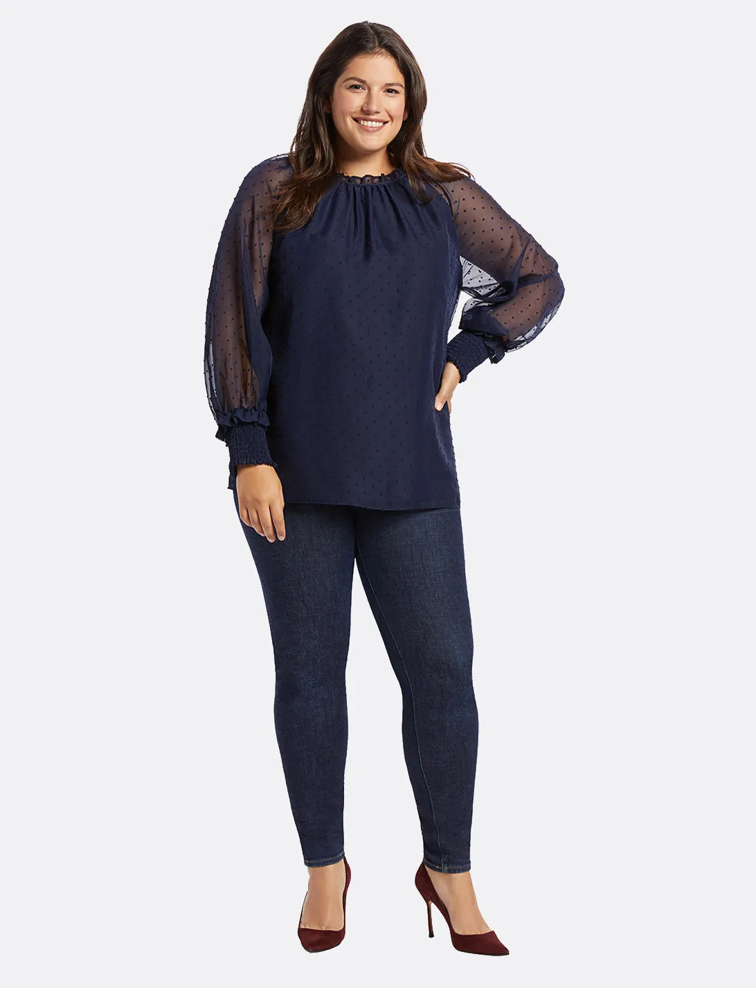 Swiss Dot Smocked Top sold by Draper James product image thumbnail 4