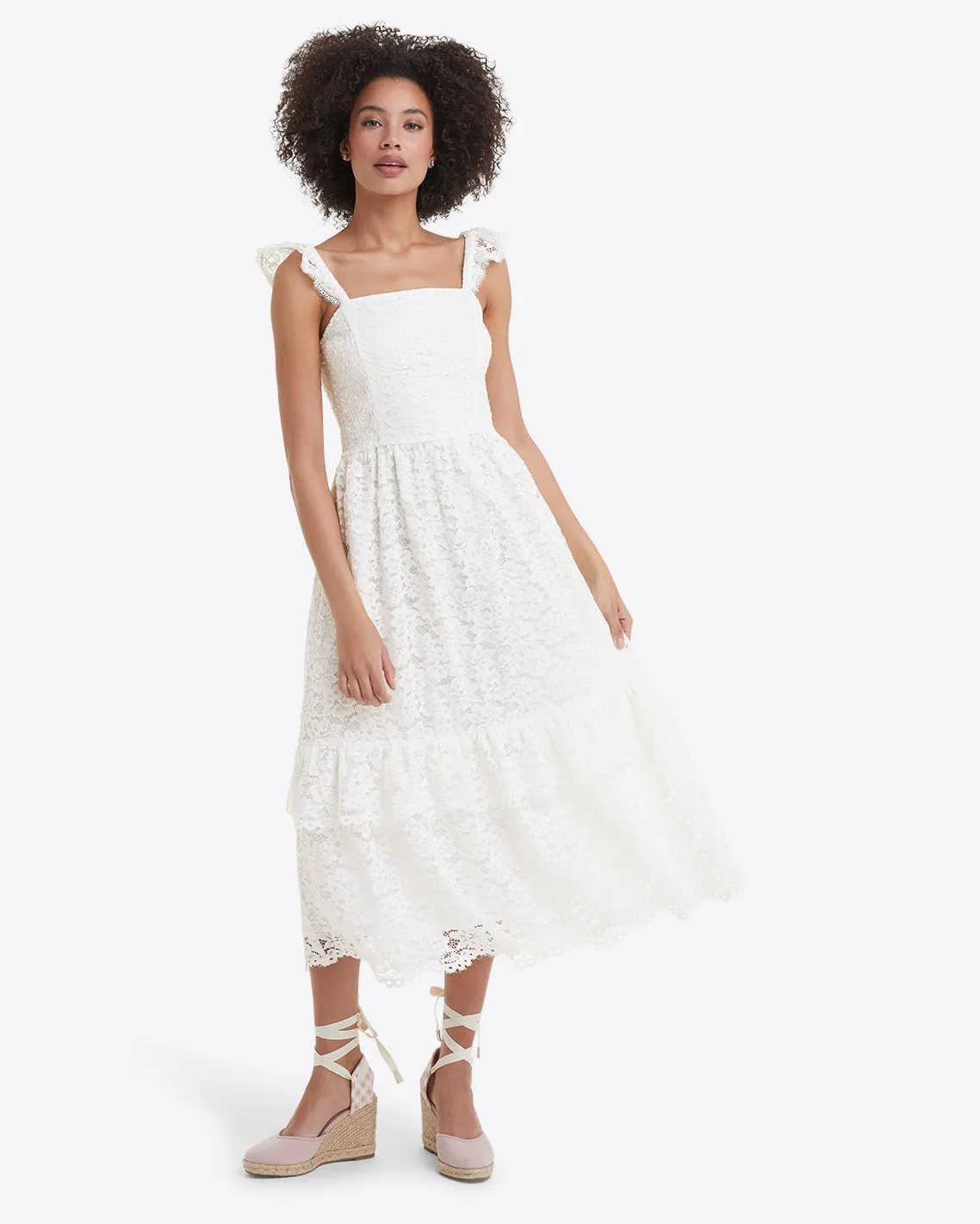 Carrie Midi Dress in Lace sold by Draper James
